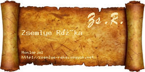 Zsemlye Réka névjegykártya